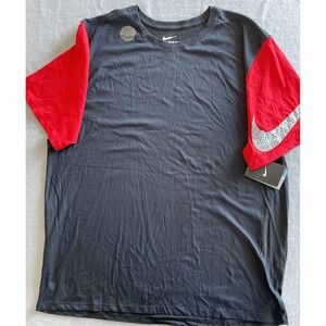 Nike Basketball Dri Fit Black w/ Red Sleeves Size 2XL